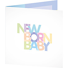 Geboortekaartje New Born Baby pastel klapkaart