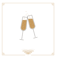 Nieuwjaarskaart champagne