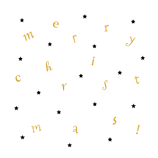 voorkant Kerstkaart letters goud